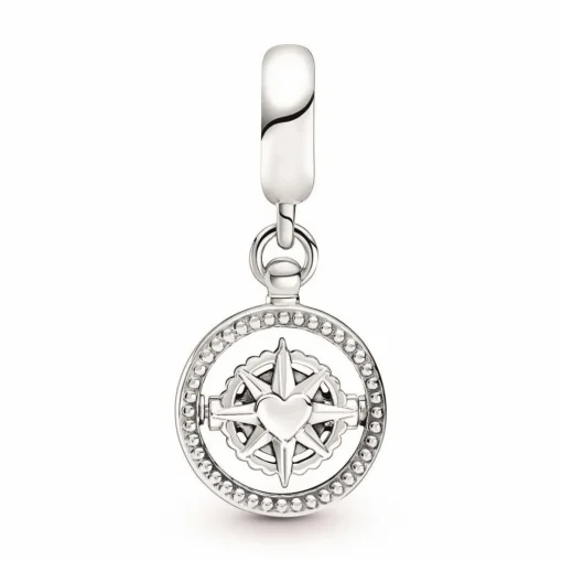 Charm Pandora Moments Boussole rotative avec inscription gravée