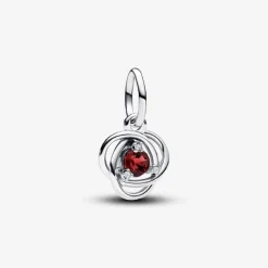 Charm Pendant Cercles de l’Éternité Rouge Ardent