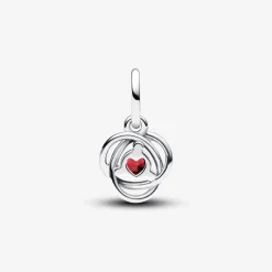 Charm Pendant Cercles de l’Éternité Rouge Ardent
