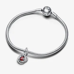 Charm Pendant Cercles de l’Éternité Rouge Ardent
