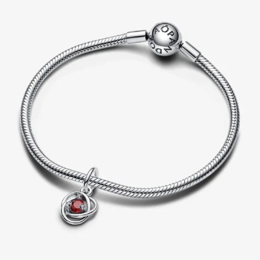 Charm Pendant Cercles de l’Éternité Rouge Ardent
