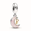 Charm Pendant Clé et Lune Bimatière