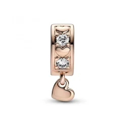 Charm Pendant Coeur Doré Rose