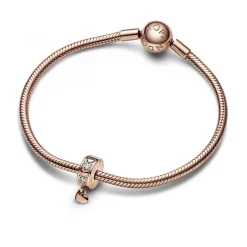 Charm Pendant Coeur Doré Rose