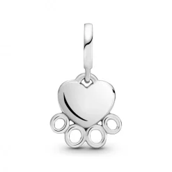 Charm Pendant Cœur et Empreinte de Pattes Pandora Passions