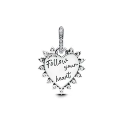 Charm Pendant Cœur Flèche Pivotante