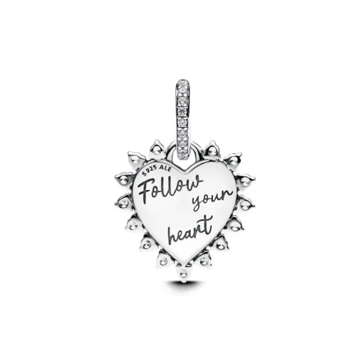 Charm Pendant Cœur Flèche Pivotante
