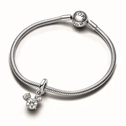 Charm Pendant Disney Tête de Mickey Scintillante