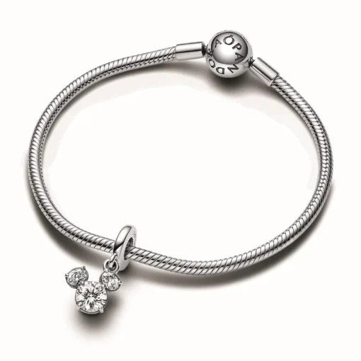 Charm Pendant Disney Tête de Mickey Scintillante