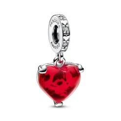 Charm Pendant Disney X Pandora - Murano Rouge Baiser de Mickey et Minnie