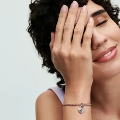 Charm Pendant Double Cadenas Cœur Barre Pivotante Bimatière