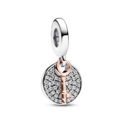 Charm Pendant Double Clef du Bonheur Bimatière