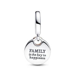 Charm Pendant Double Clef du Bonheur Bimatière
