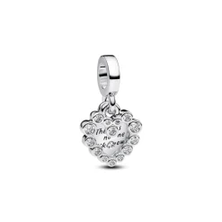 Charm Pendant Double Cœur Scintillant