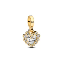 Charm Pendant Double Cœur Scintillant