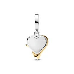 Charm Pendant Double Cœur & Flèche Gravable