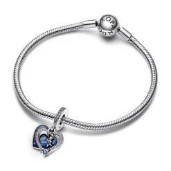 Charm Pendant Double Cœur et Étoiles Filantes Célestes - Pandora Moments