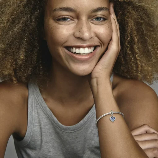 Charm Pendant Double Cœur et Étoiles Filantes Célestes - Pandora Moments