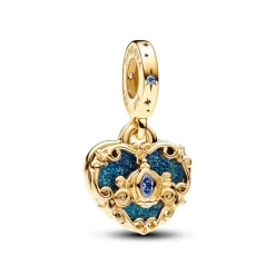 Charm Pendant Double Disney Carrosse de Cendrillon et Cœur
