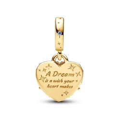 Charm Pendant Double Disney Carrosse de Cendrillon et Cœur