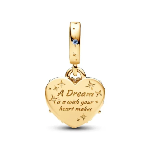 Charm Pendant Double Disney Carrosse de Cendrillon et Cœur