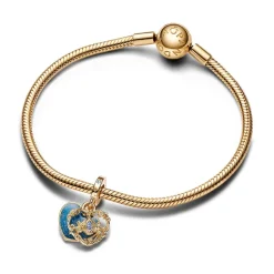 Charm Pendant Double Disney Carrosse de Cendrillon et Cœur