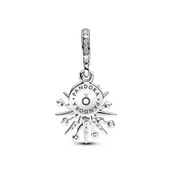 Charm Pendant Double Feu d’Artifice Scintillant