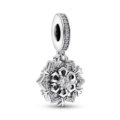 Charm Pendant Double Flocon de Neige Scintillant – Pandora Moments