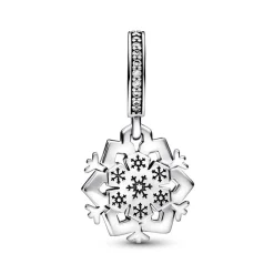 Charm Pendant Double Flocon de Neige Scintillant – Pandora Moments