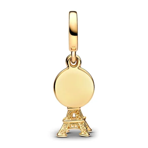Charm Pendant Double Gravable Diamant de Synthèse Tour Eiffel