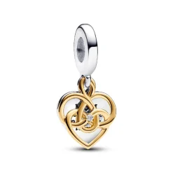 Charm Pendant Double Maman Gravable Diamant de Synthèse