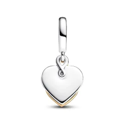 Charm Pendant Double Maman Gravable Diamant de Synthèse