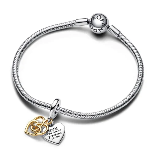 Charm Pendant Double Maman Gravable Diamant de Synthèse