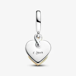 Charm Pendant Double Maman Gravable Diamant de Synthèse