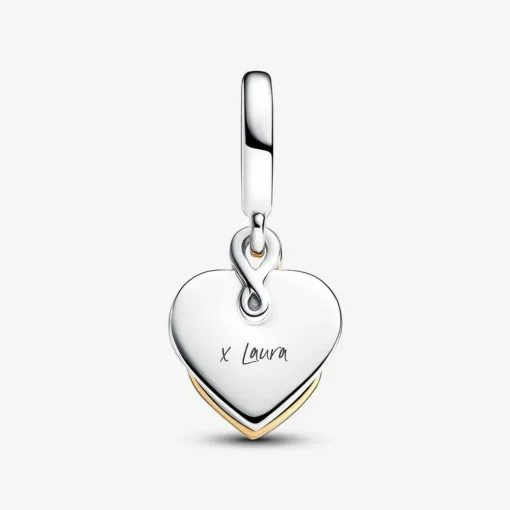 Charm Pendant Double Maman Gravable Diamant de Synthèse