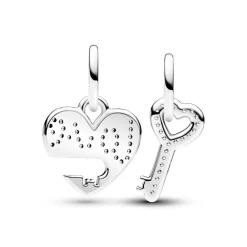 Charm Pendant Double Séparable Cœur et Clé