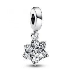 Charm Pendant Empreinte de Patte Scintillante