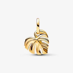 Charm Pendant Feuille de Monstera Scintillante