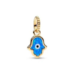 Charm Pendant Main de Fatma Bleu Opalescent