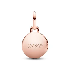 Charm Pendant Médaillon Amour Ouvrable et Gravable Rose
