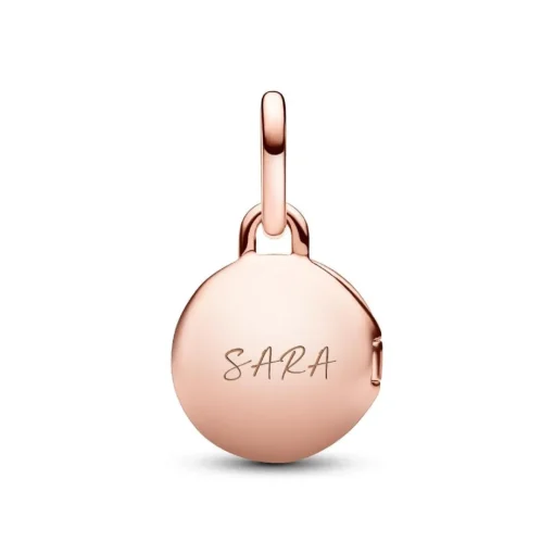 Charm Pendant Médaillon Amour Ouvrable et Gravable Rose
