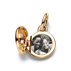 Charm Pendant Médaillon Amour Ouvrable et Gravable Doré