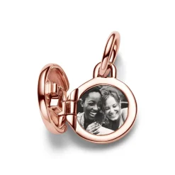 Charm Pendant Médaillon Amour Ouvrable et Gravable Rose