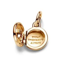 Charm Pendant Médaillon Amour Ouvrable et Gravable Doré