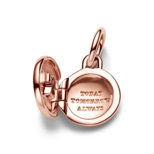 Charm Pendant Médaillon Amour Ouvrable et Gravable Rose
