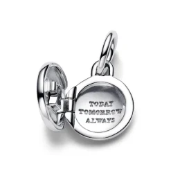 Charm Pendant Médaillon Amour Ouvrable et Gravable Argent