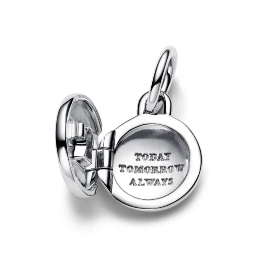 Charm Pendant Médaillon Amour Ouvrable et Gravable Argent