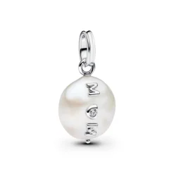 Charm Pendant Mum Perle de Culture d'Eau Douce Traitée Baroque