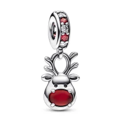 Charm Pendant Murano Renne au Nez Rouge – Pandora Moments