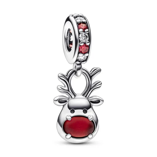 Charm Pendant Murano Renne au Nez Rouge – Pandora Moments